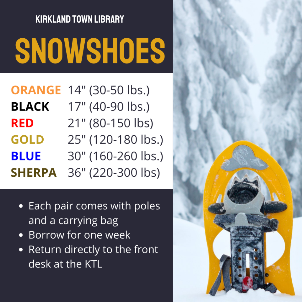Snowshoes Kirkland Town Library